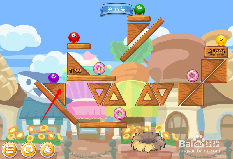 小游戏泡泡鸟历险记第15关