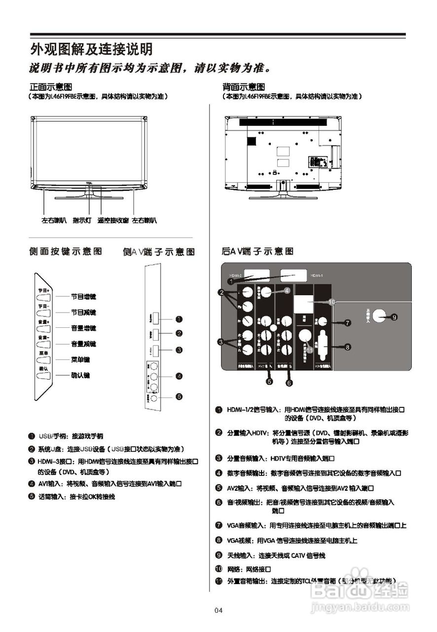 tcl王牌l40e9fbe液晶彩电使用说明书