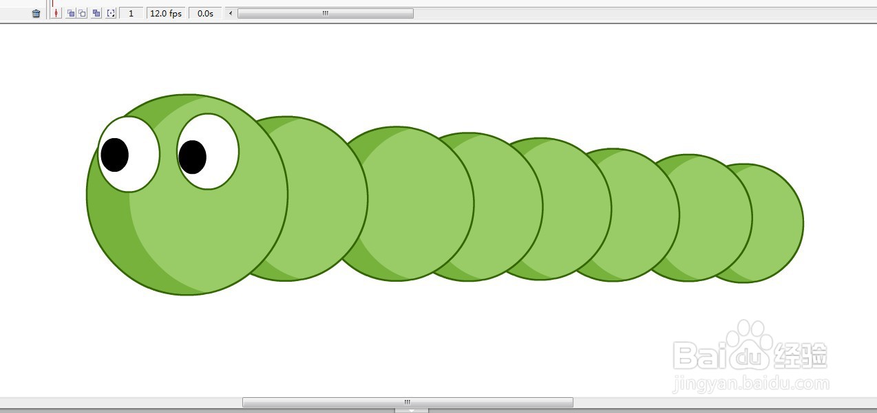 flash如何绘制一条卡通毛毛虫