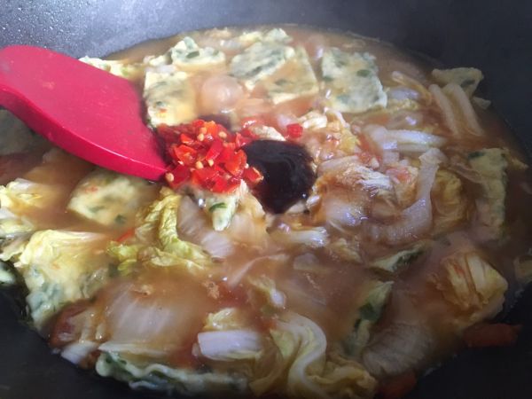 酸辣韭菜面片汤