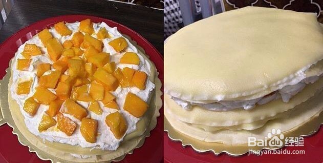 自制芒果千层蛋糕