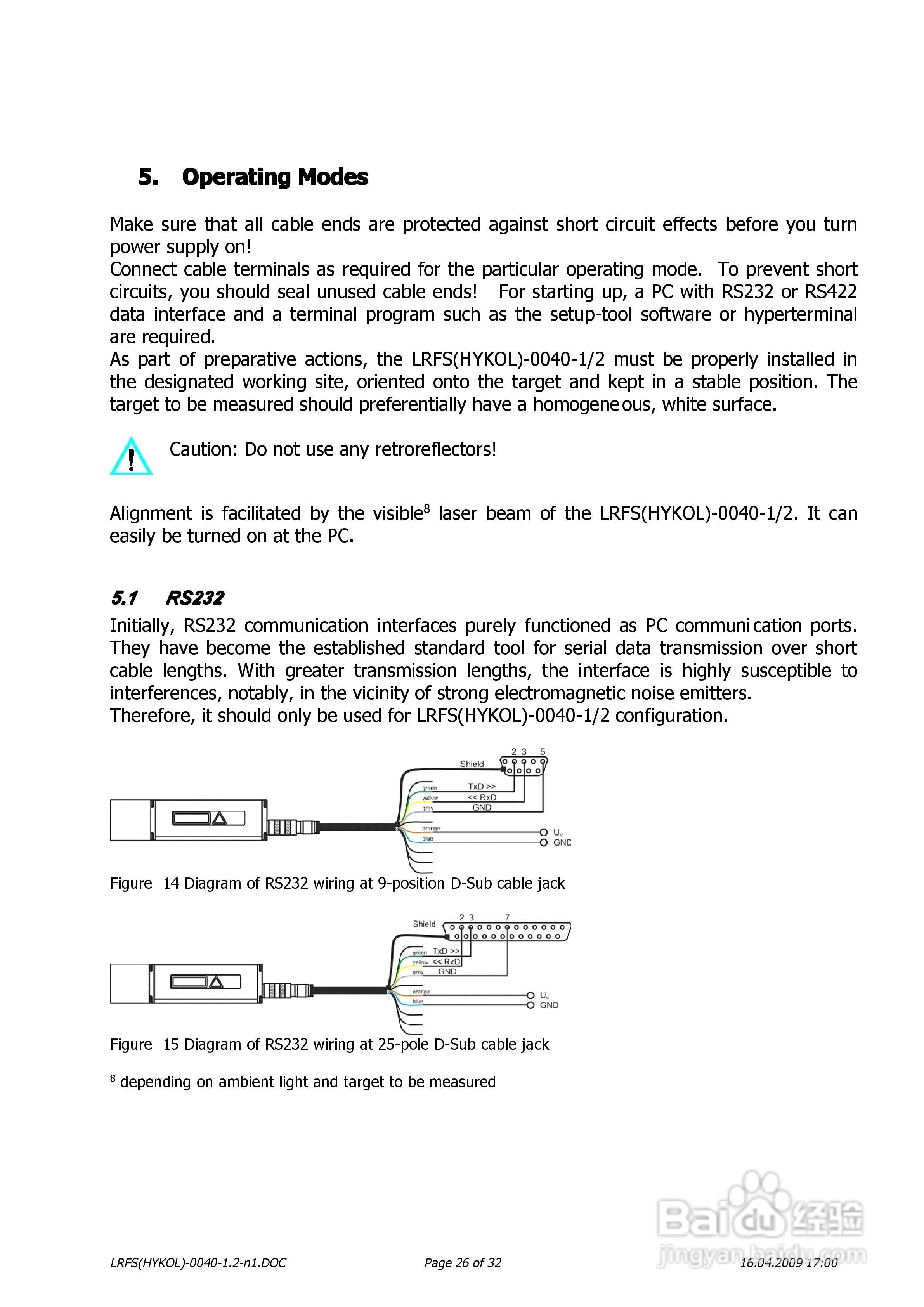 德国LRFS-0040系列激光测距传感器操作说明书:[3]
