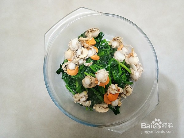 菠菜拌扇贝做法