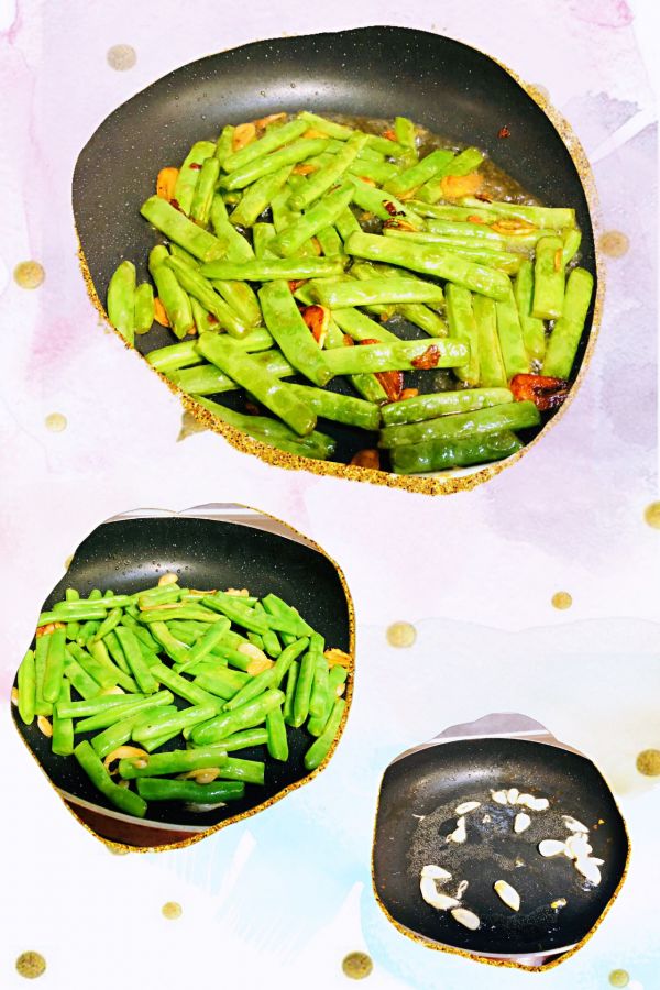 香菜拌干煸四季豆