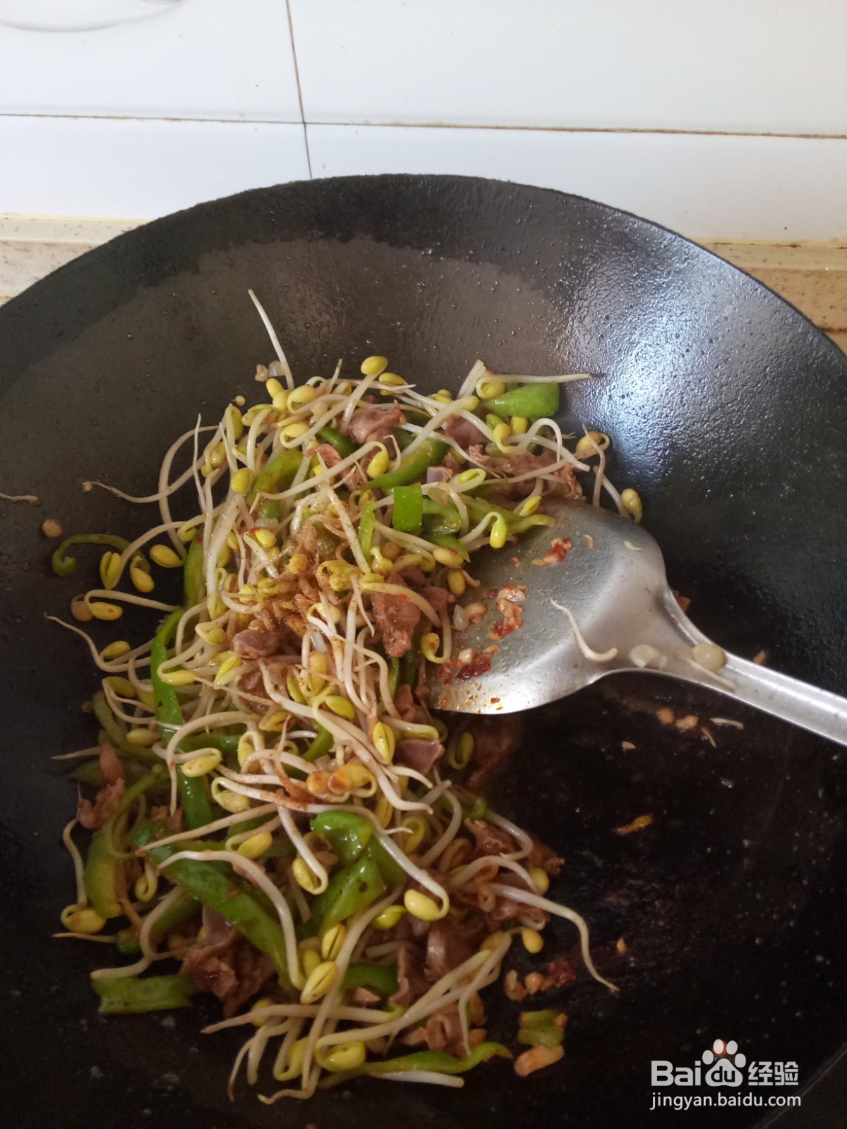 青椒豆芽炒鸡胗