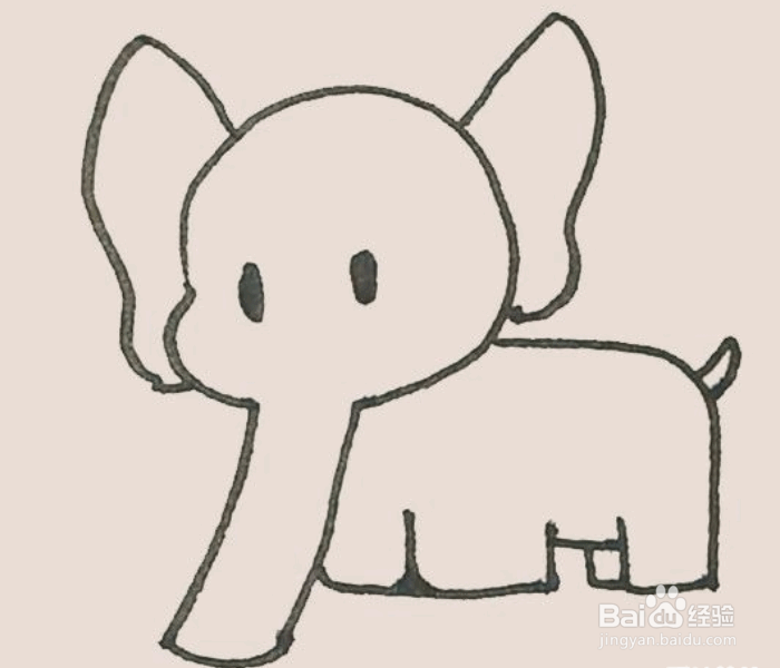大象的简笔画法