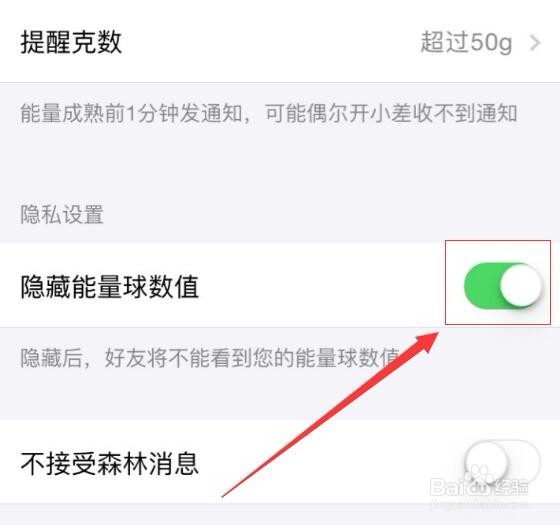 支付宝的蚂蚁森林如何设置隐藏能量球数值