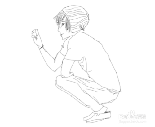 人物下蹲姿势是怎么画的