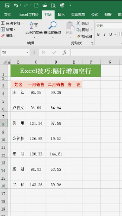 Excel隔行增加空行