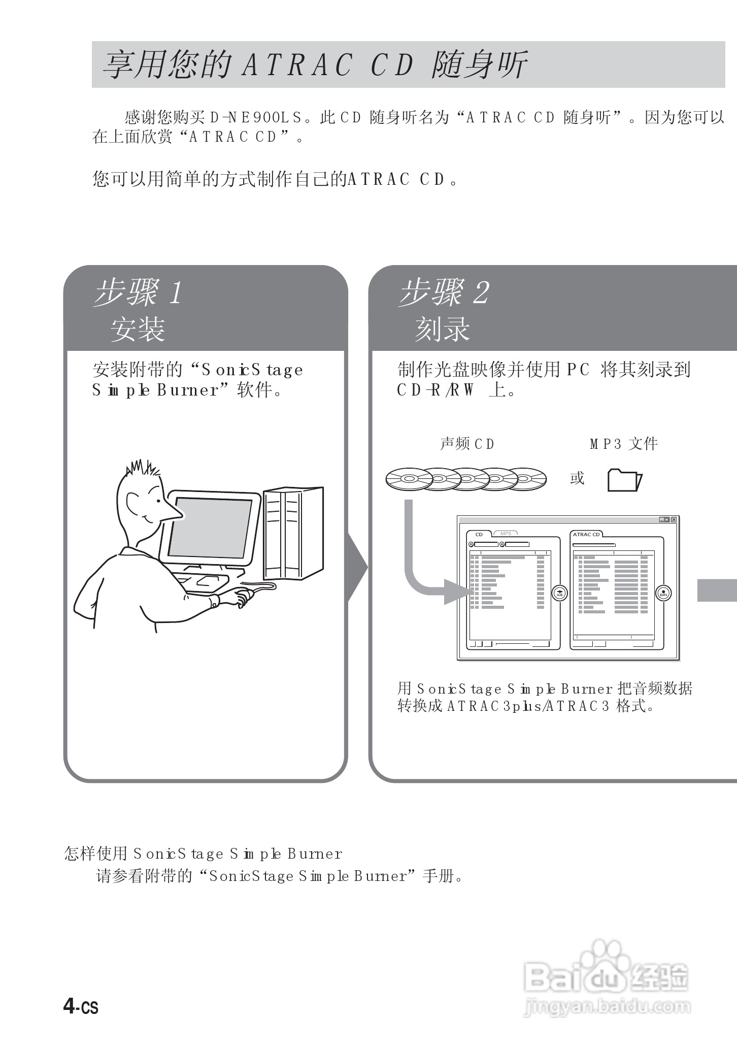 SONY DNE900LS随身听使用说明书:[5]