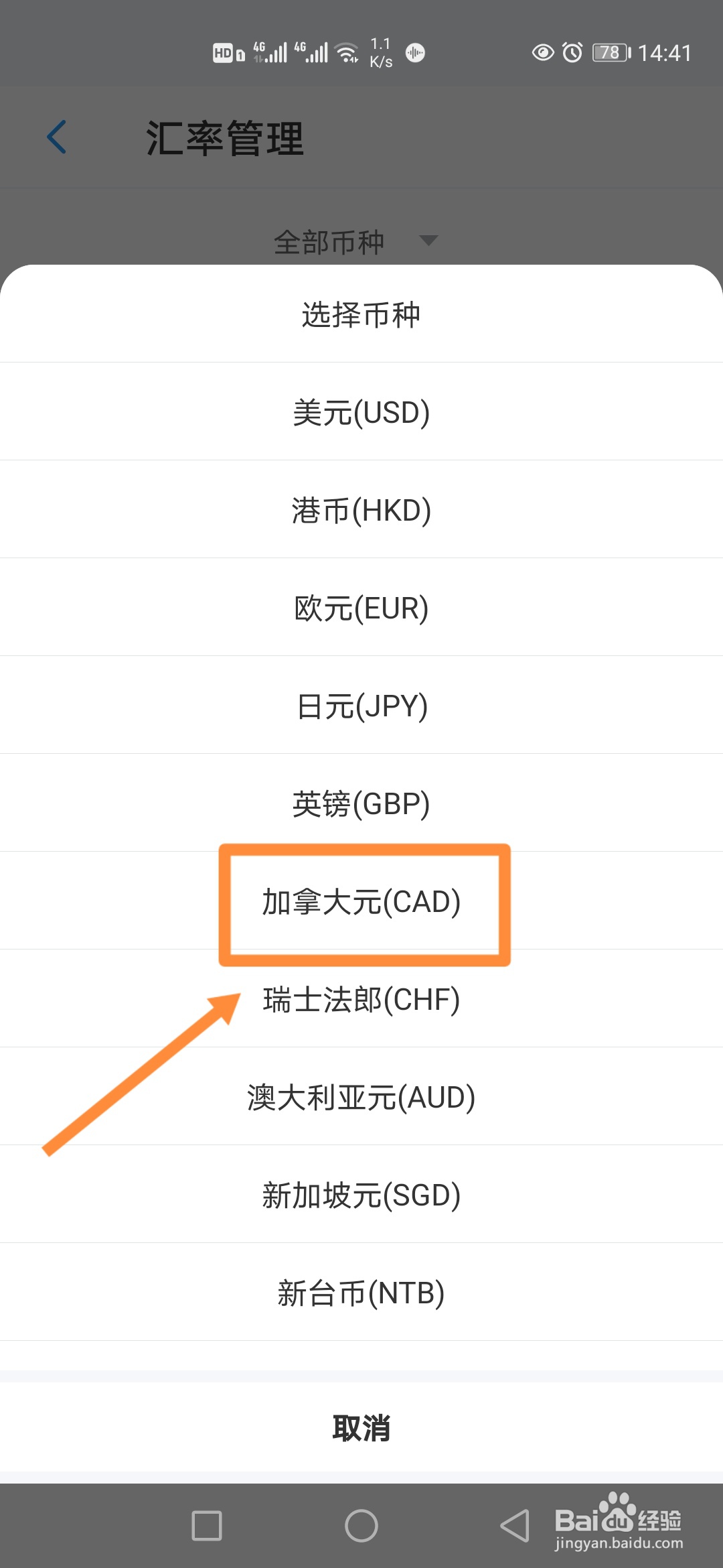 账王记账如何添加加拿大元汇率