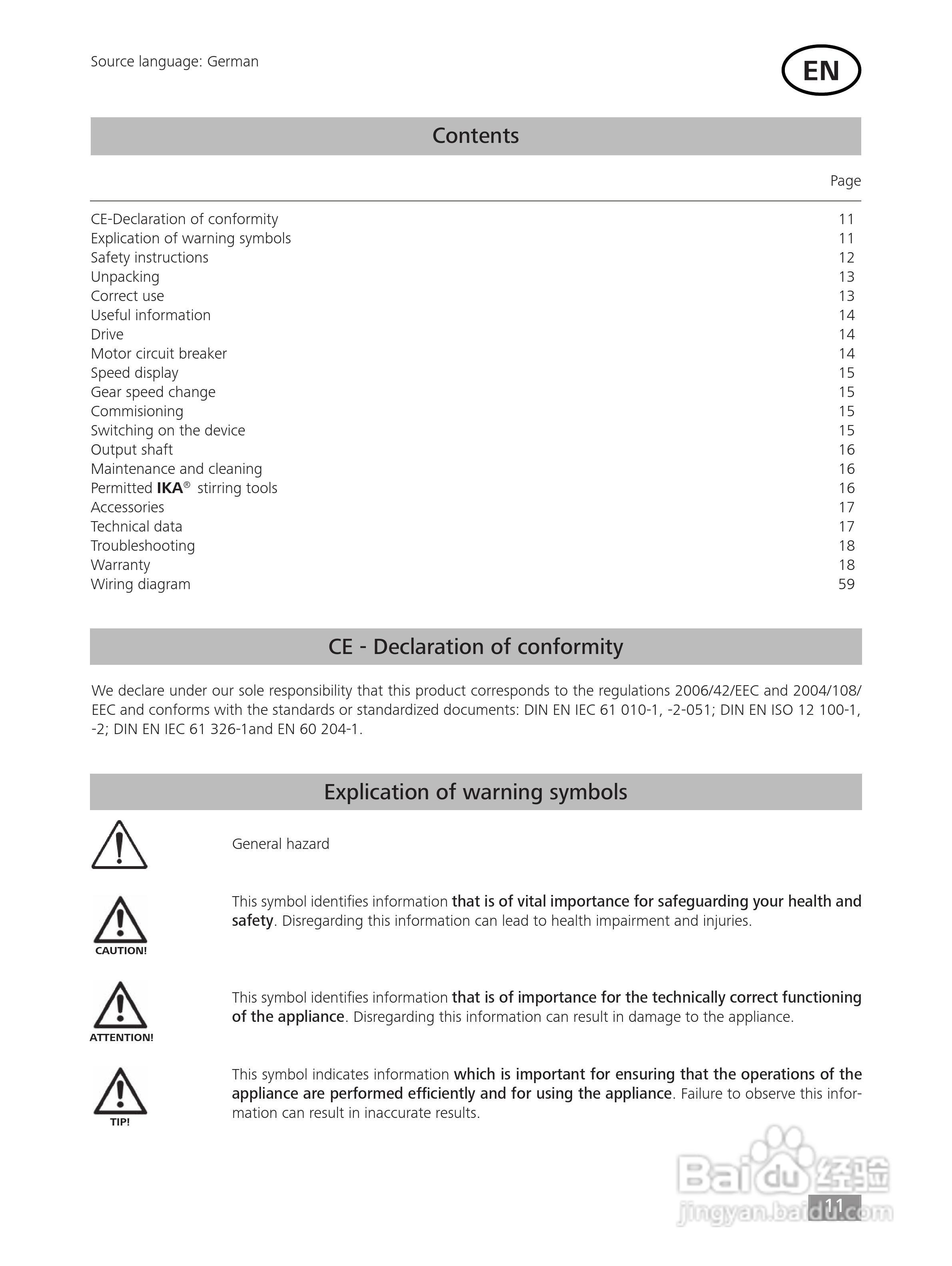 IKA RW47D顶置式机械搅拌器使用说明书:[2]