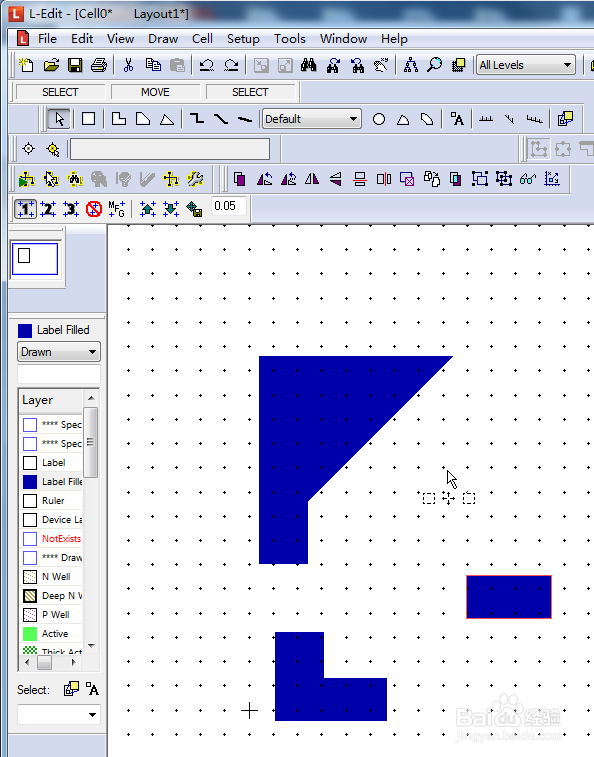 Tanner L-edit中图案的水平和竖直分割
