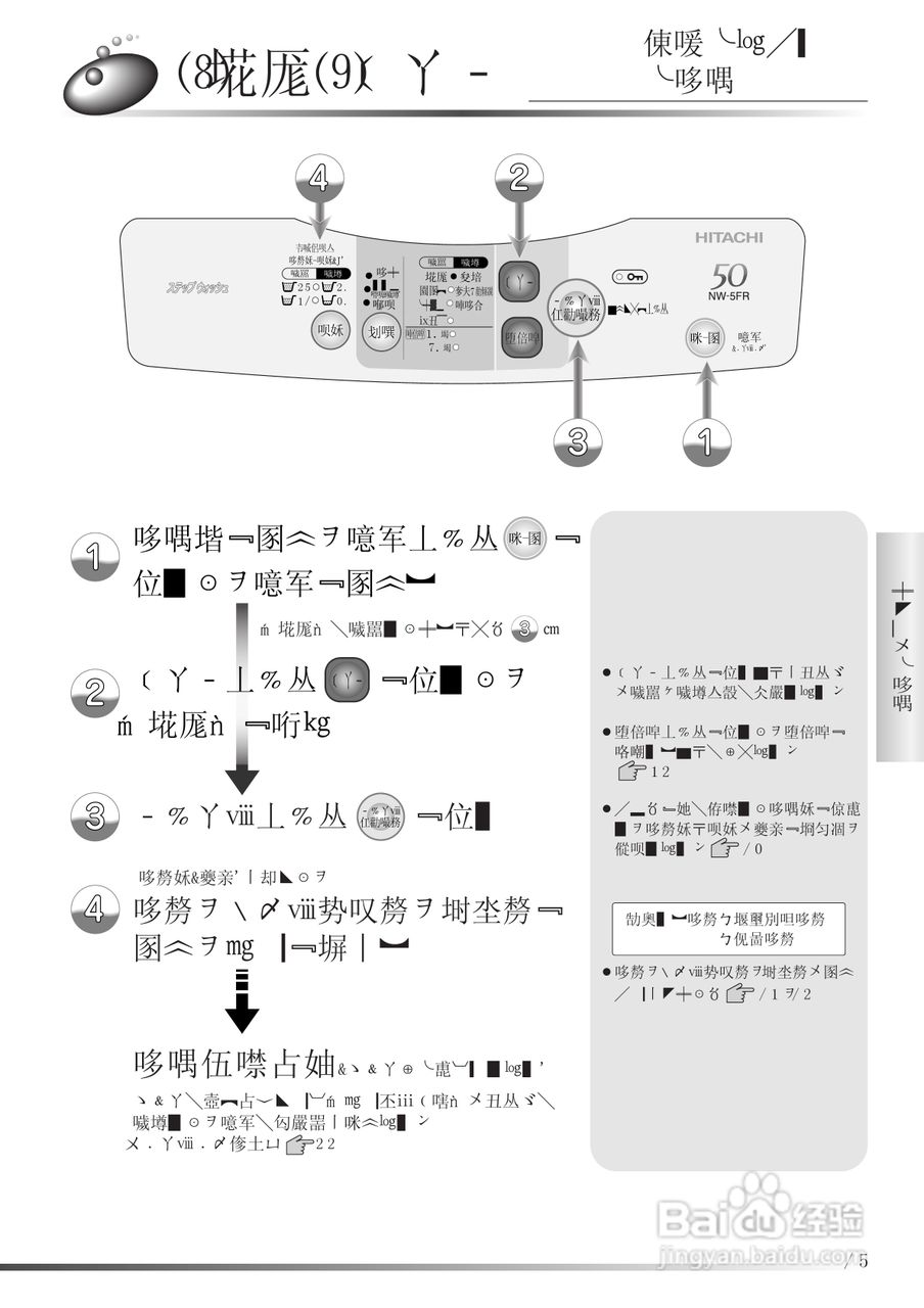 HITACHI NW-5FR型洗衣机使用说明书:[2]