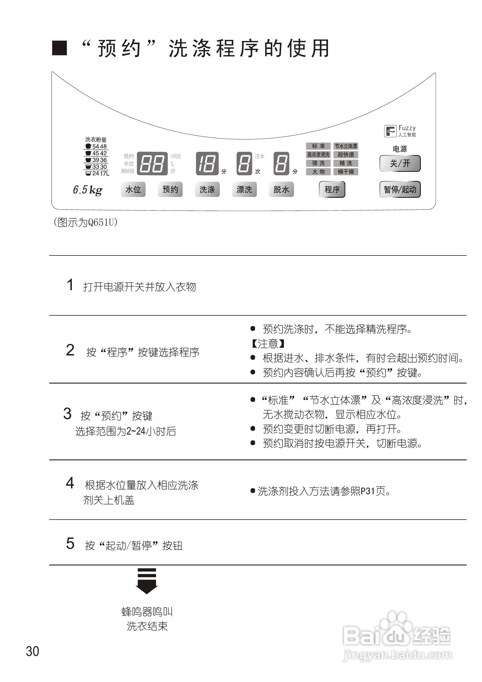 松下XQB60-Q650U洗衣机使用说明书:[3]
