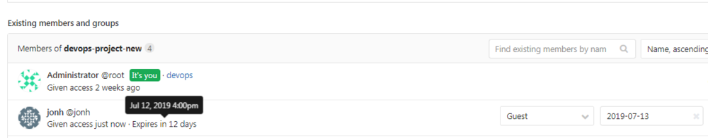 如何使用gitlab修改项目成员有效期