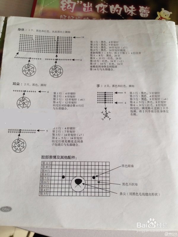 小熊猫的脸怎么钩
