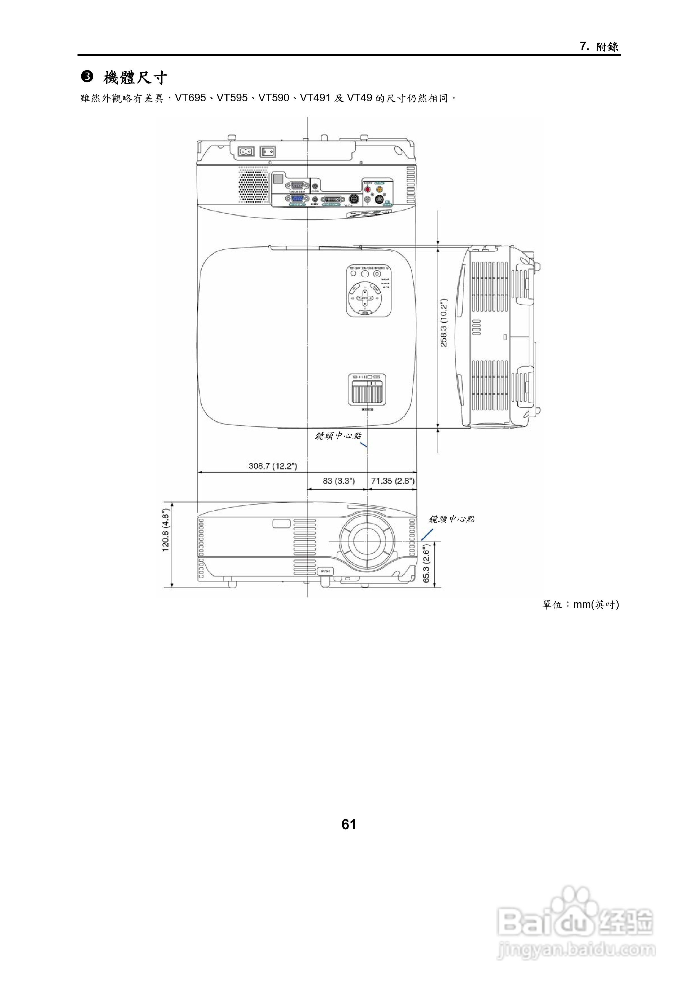 NEC VT695型投影机用户手册.:[7]