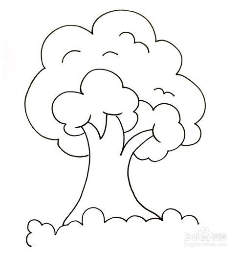 伴儿成长简笔画系列-儿童画大树的画法