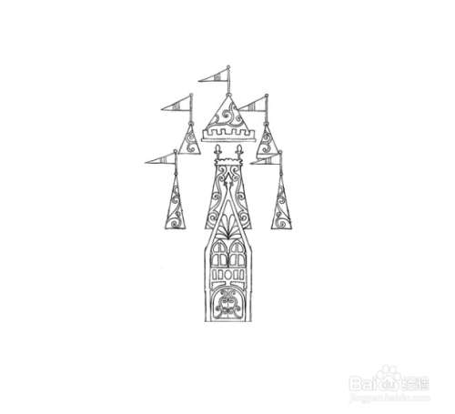 一笔一笔教你画城堡简笔画