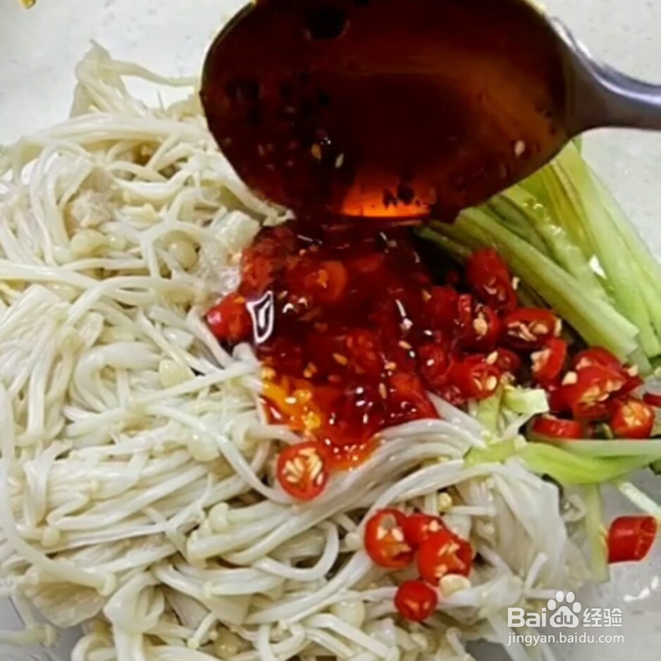 凉拌金针菇教程