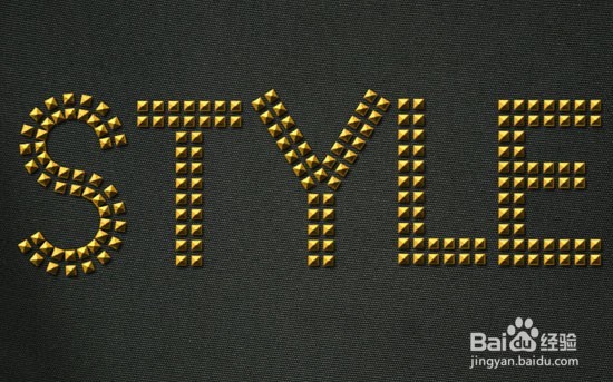 Photoshop制作金属镶钉效果的黄金艺术字