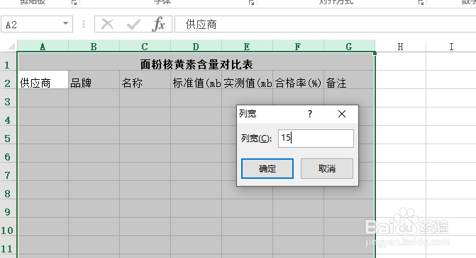 使用Excel怎样创建面粉核黄素含量对比表?