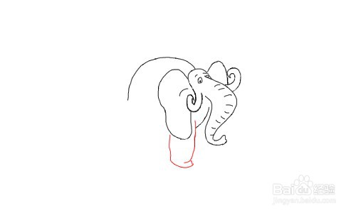 卡通大象简笔画怎么画