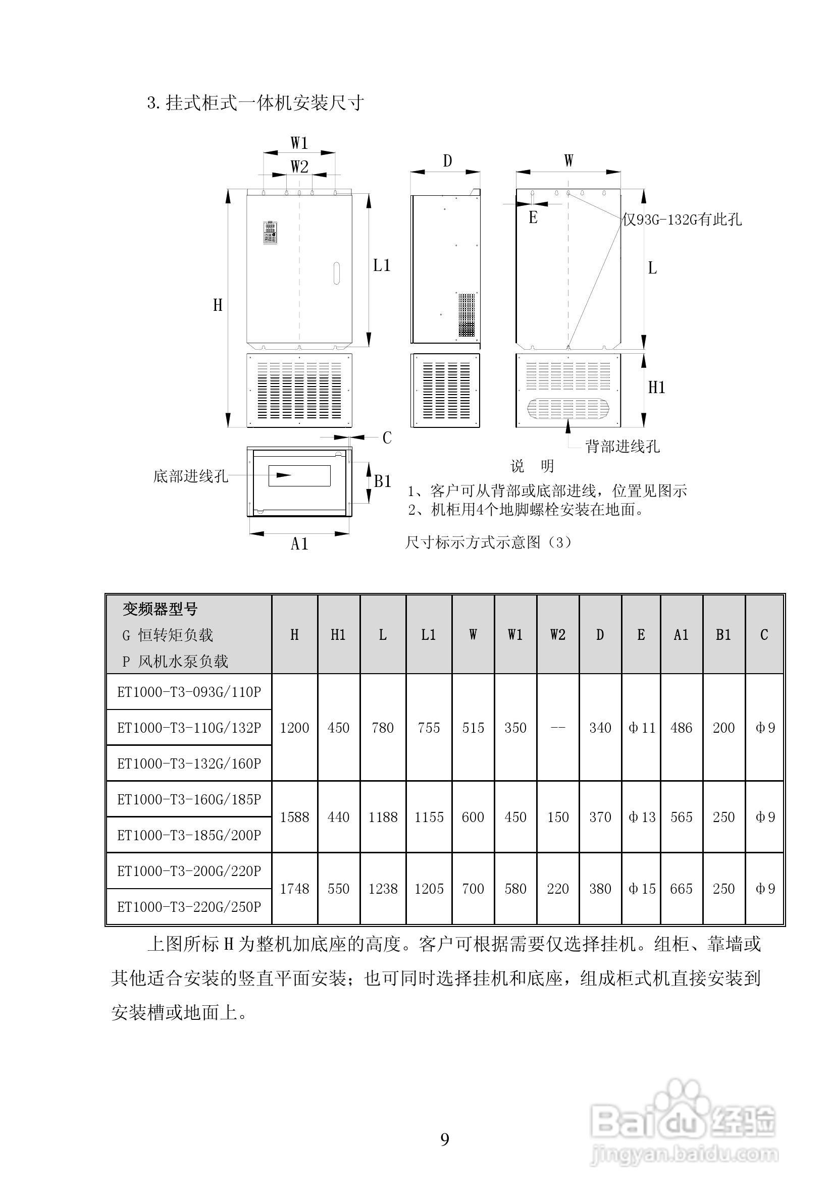 亿川ET1000-T3-315G/355P变频器用户手册:[1]