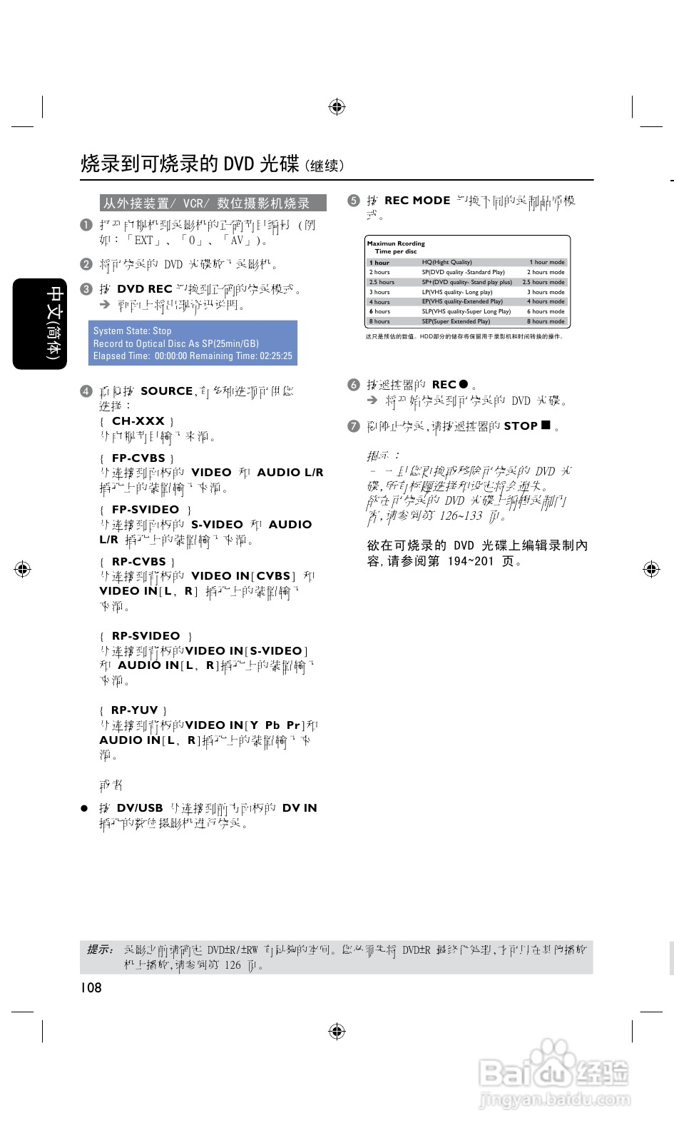 飞利浦DVDR3425H/93 DVD硬盘录像机使用说明书:[2]