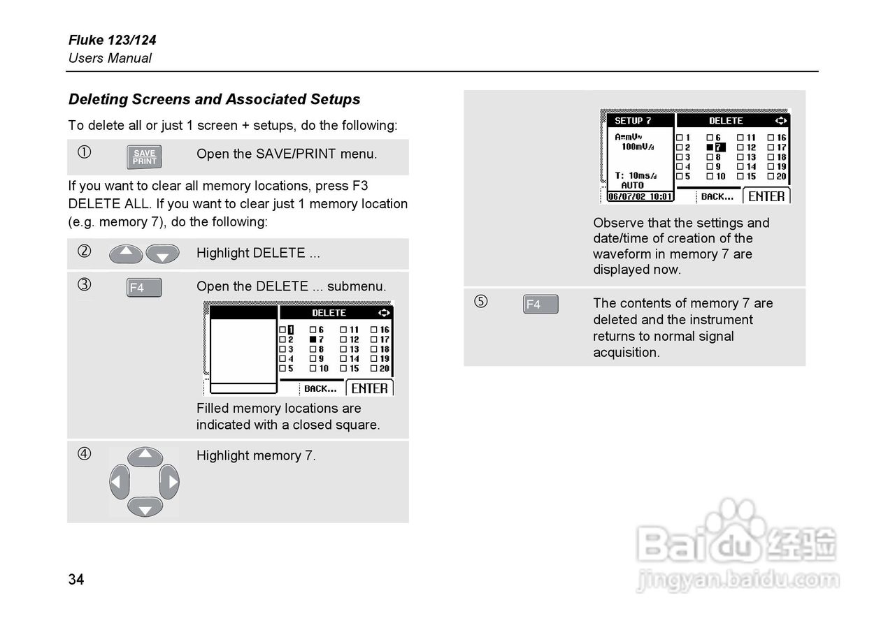 福禄克Fluke 124示波表使用说明书:[5]
