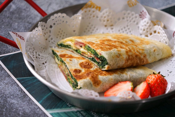 培根菠菜芝士卷饼