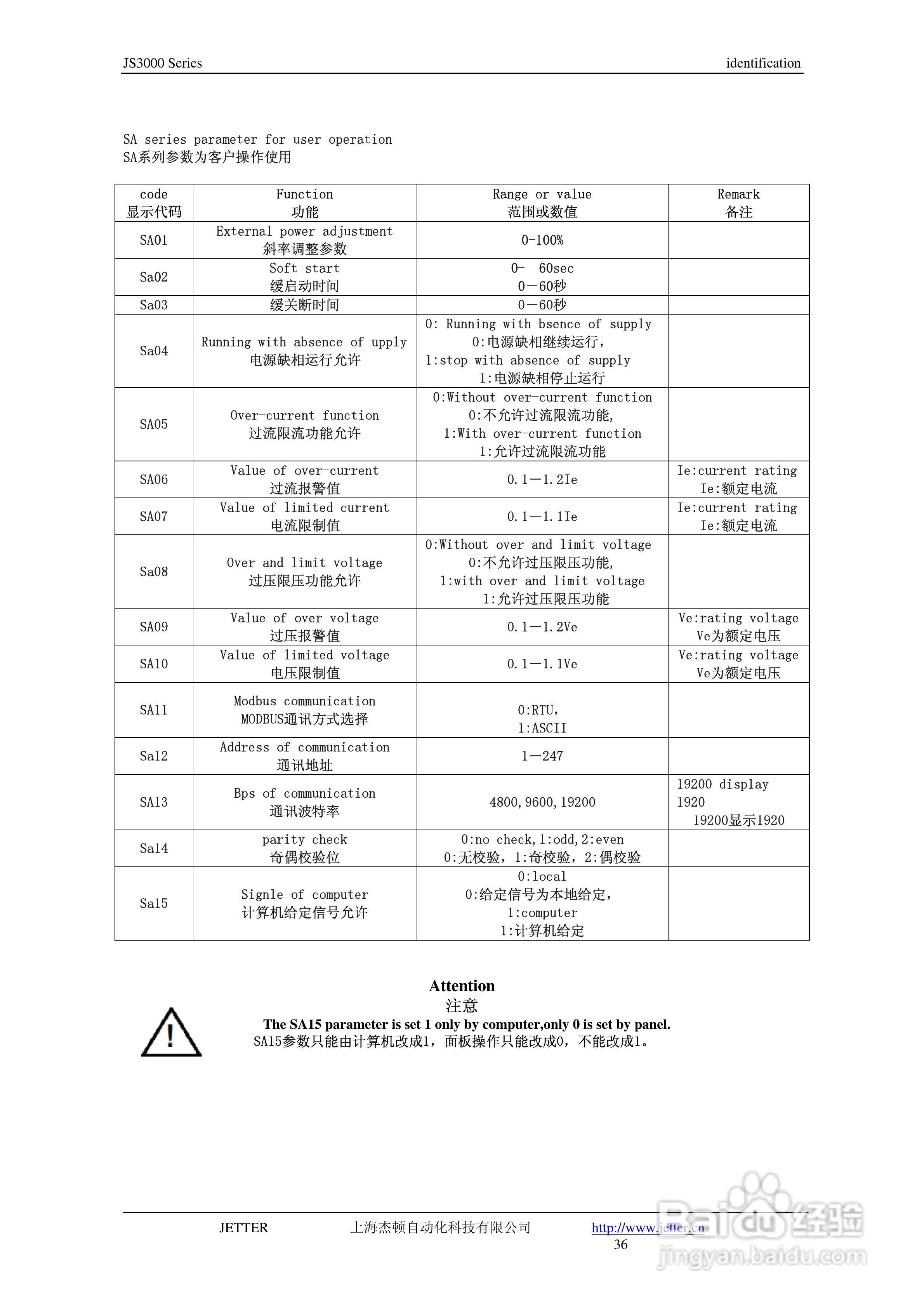 JETTER 数字功率控制器JS3000三相负载控制用户手册:[4]
