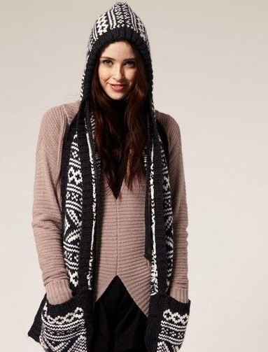 怎样用长款围巾掩饰臃肿