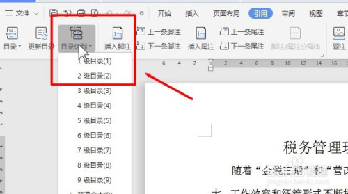 wps word设置目录级别