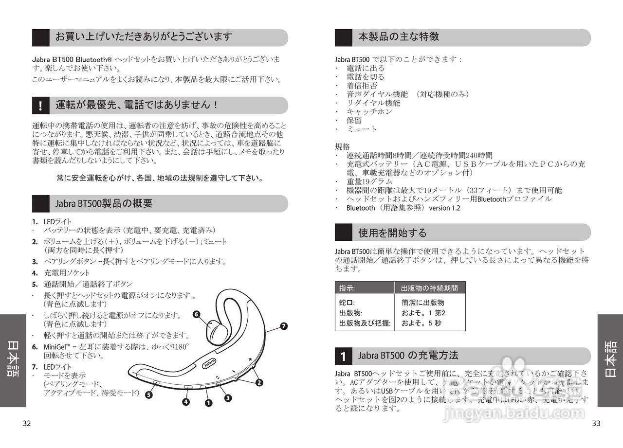 Jabra BT500蓝牙耳机使用手冊:[2]