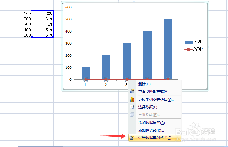 Excel中怎样在柱形图中制作折线图