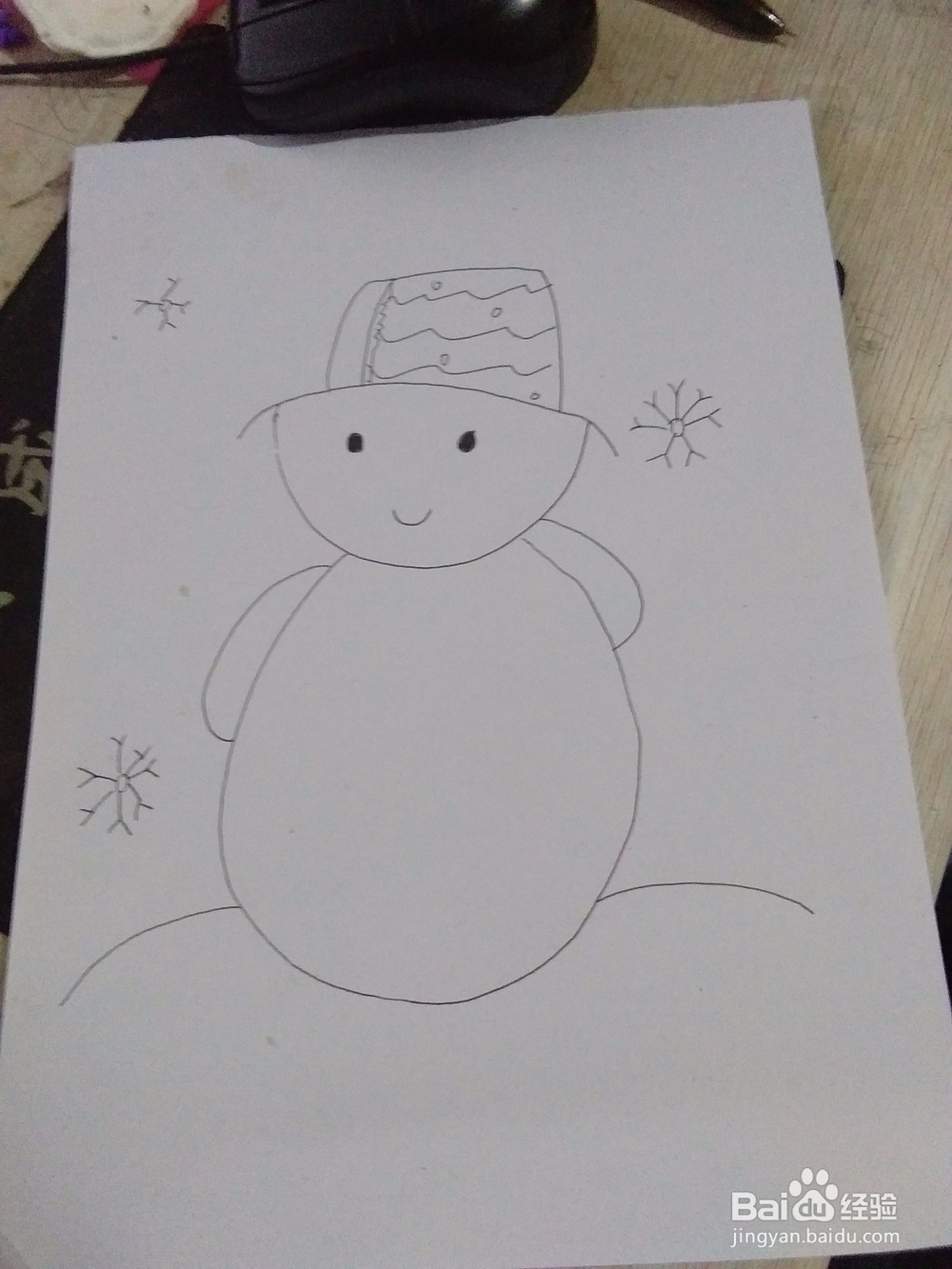 怎么画简笔画雪人