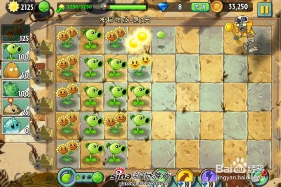 植物大战僵尸2中文版神秘埃及第三关：[1]一星