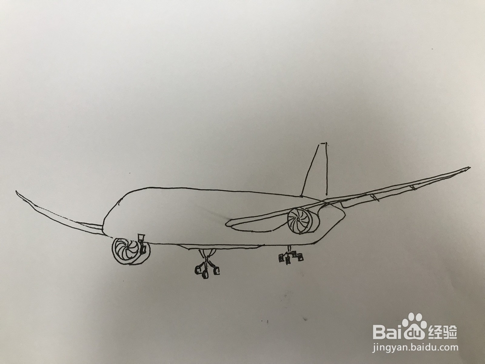 画一个简易飞机客机2