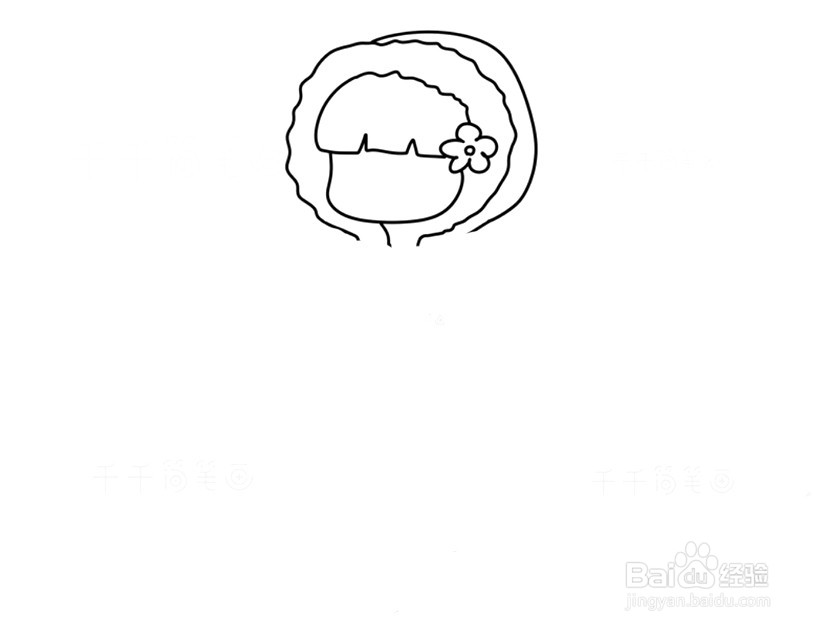 披斗篷小公主的简笔画 分步画法