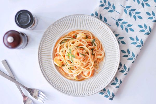 茄汁虾仁拌意大利面