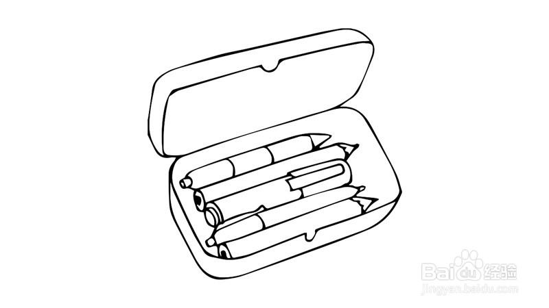 铅笔盒的简笔画简单图片
