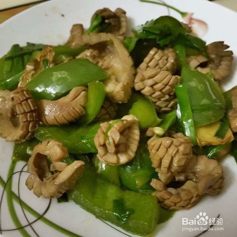 青椒炒猪腰的做法