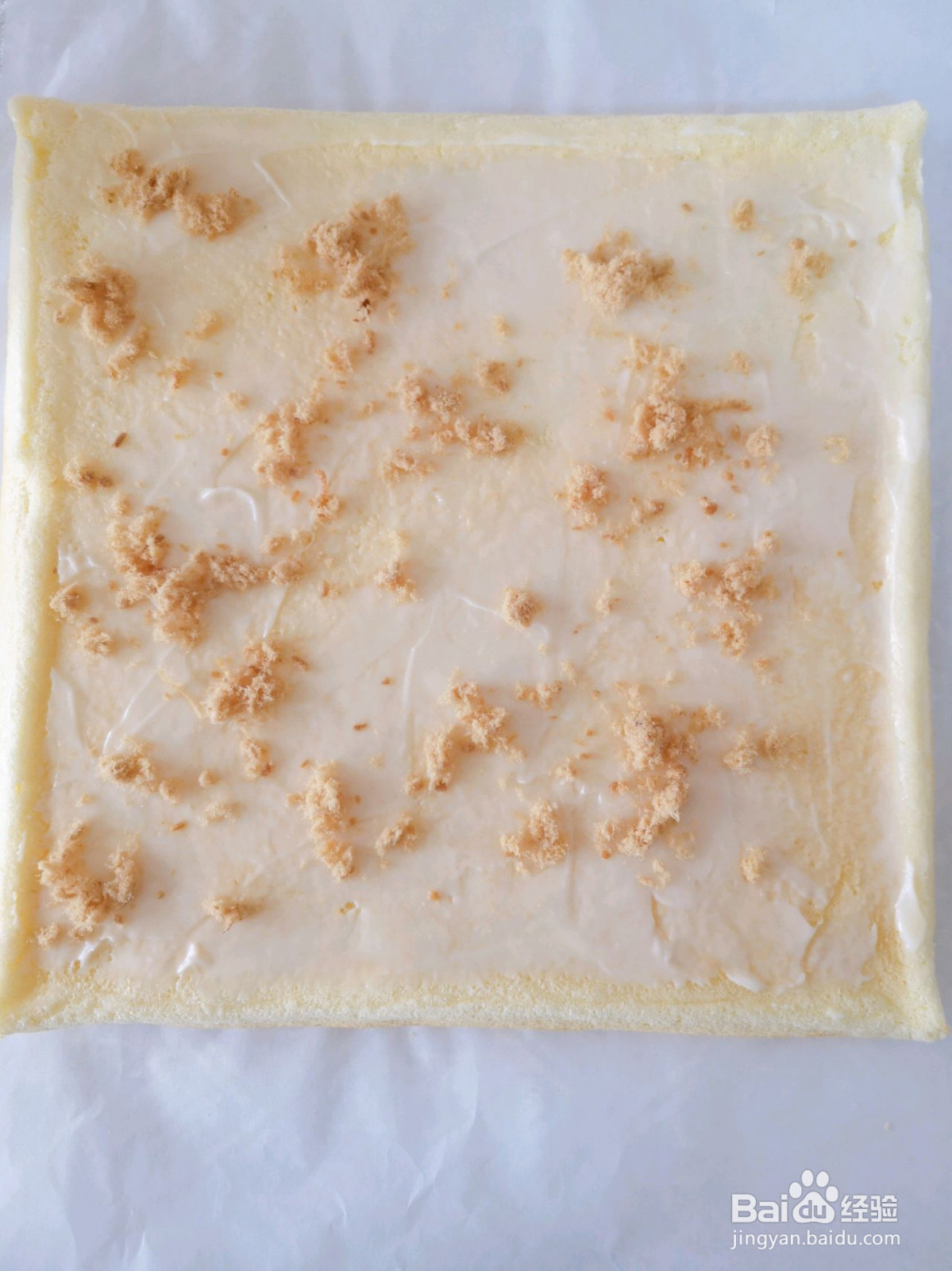 香葱肉松蛋糕卷的做法