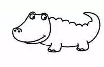 怎么画鳄鱼的简笔画