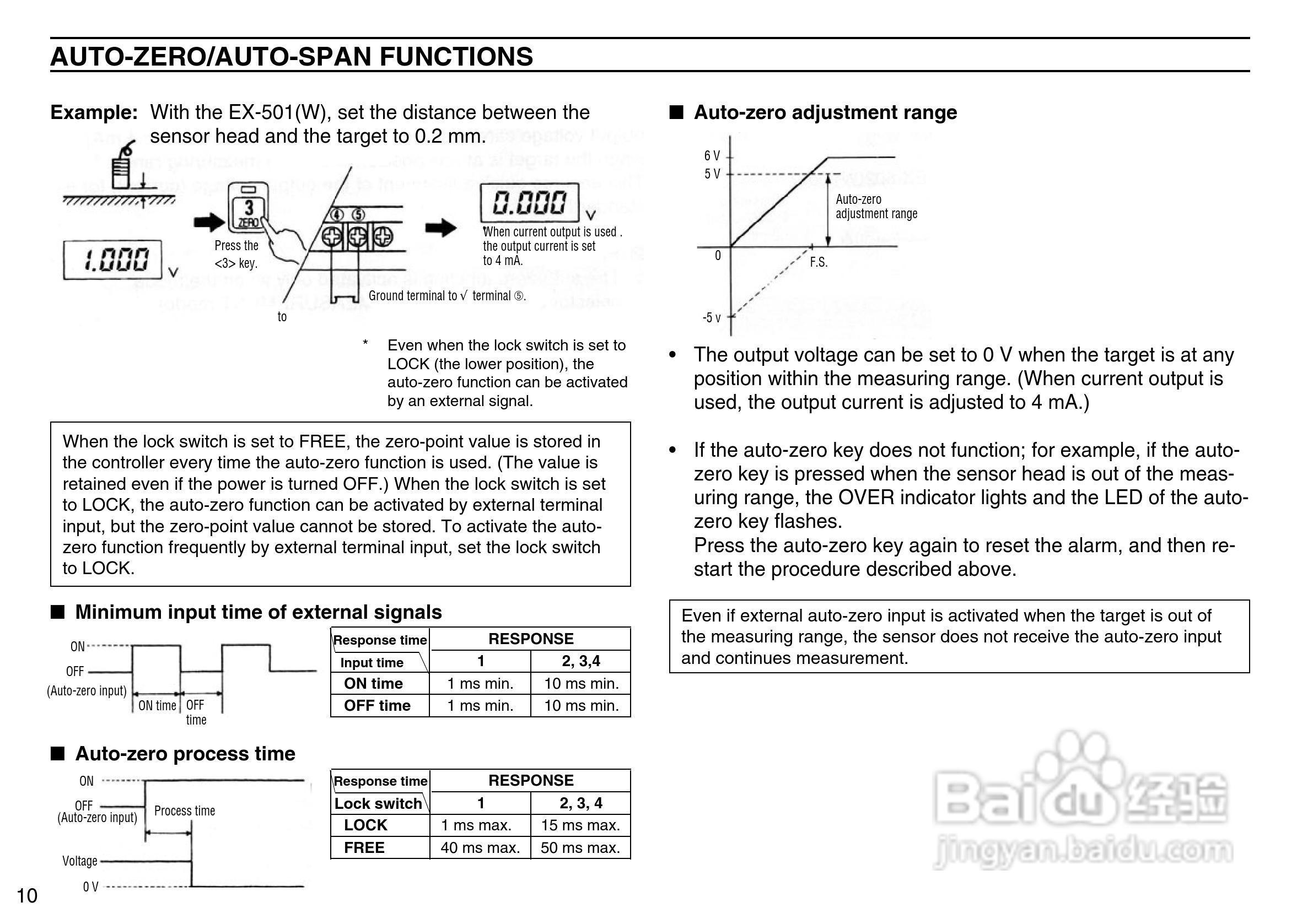 基恩士EX-500 系列高精度、涡电流位移传感器说明书