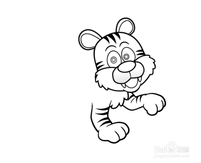 如何画卡通老虎的简笔画？