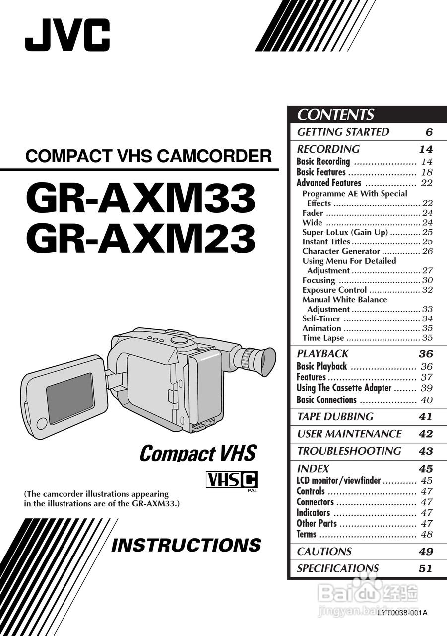 JVC GR-AXM33/23摄像机说明书:[1]