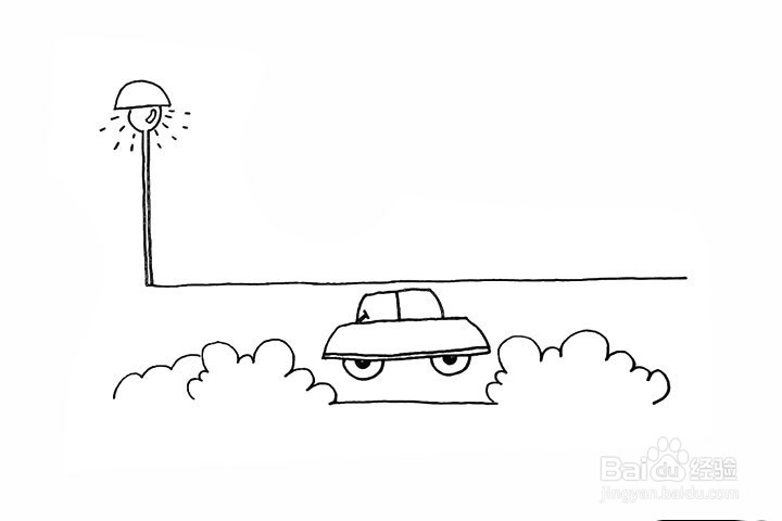 简笔画奔跑的汽车
